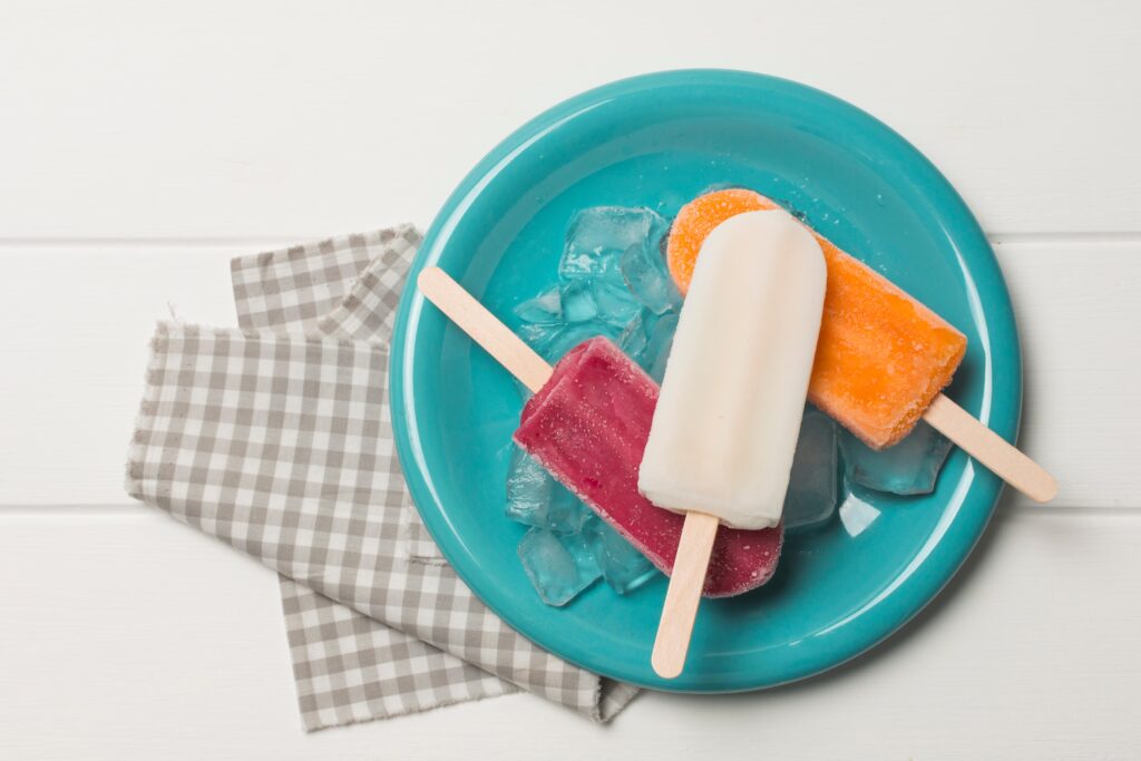popsicles on a plate